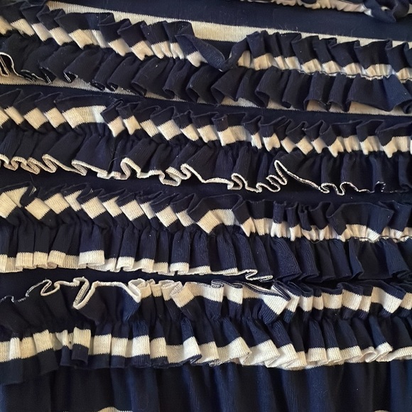 Blue and White Stripe Strapless Smocked Maxi Dress - Picture 3 of 4